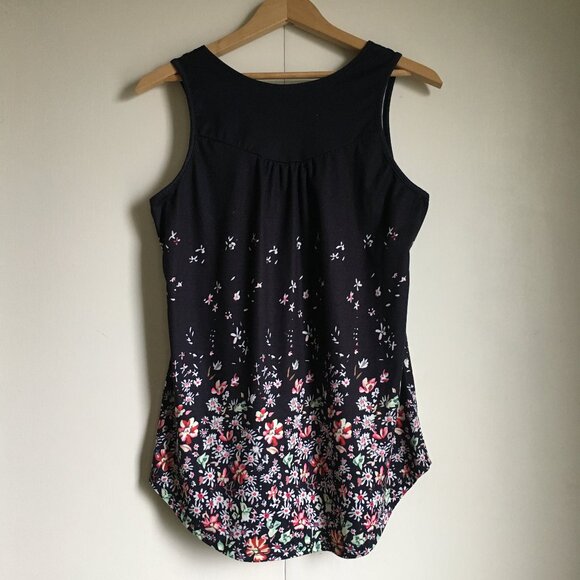 Black Pastel Floral Babydoll Tank Top - Picture 2 of 13